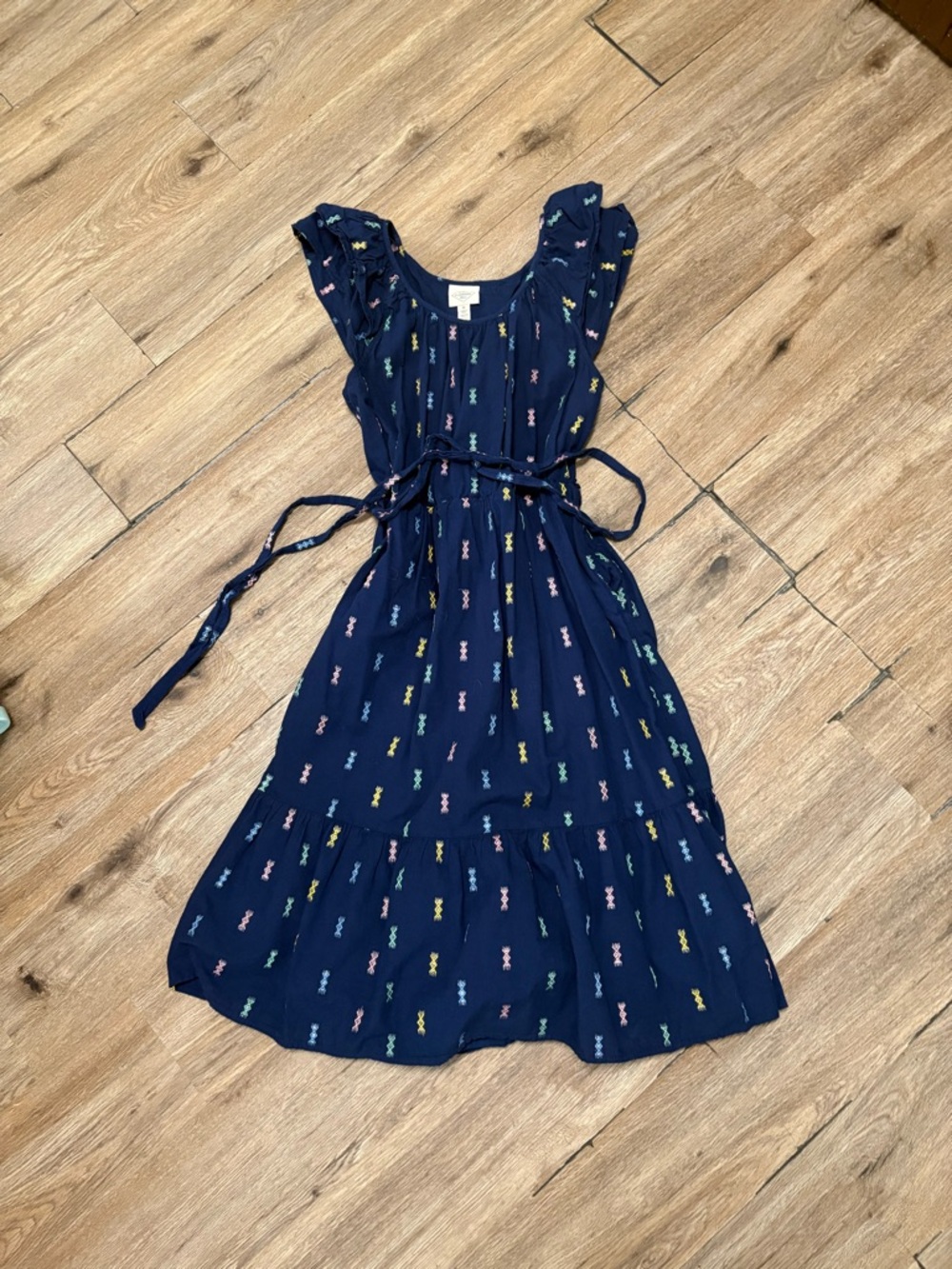 St. John’s Bay Ruffle Sleeve Tie-Waist Midi Dress